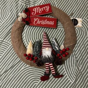 Burlap Gnome “Merry Christmas” Wreath